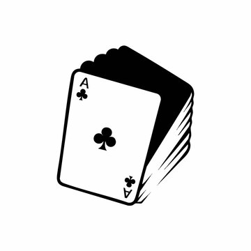 Ace of Clubs Playing Cards Stack Icon. Vector image