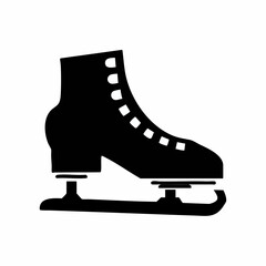 Ice Skate Icon Silhouette Illustration. Vector image