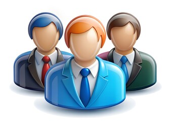Abstract Team Icon: A stylized, abstract illustration of a business team, with a diverse group of professionals represented in a simplified graphic.