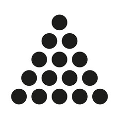 Triangle circle stack. Geometric dot pyramid. Black minimalistic shape. Abstract graphic element.