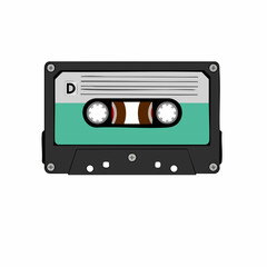 Obraz premium Vintage Audio Cassette Tape Illustration. Vector image