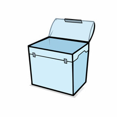 Open empty rectangular container illustration. Vector image