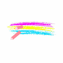 Fototapeta premium Colorful Crayon Strokes and Pieces. Vector image