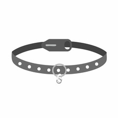 Studded Pet Collar with D-Ring. Vector image