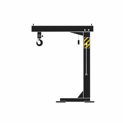 Jib Crane Lifting Equipment Icon Illustration. Vector image