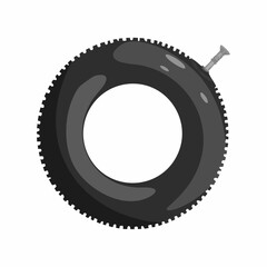Inflatable Ring Tire with Valve. Vector image