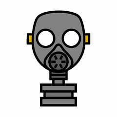 Gas Mask Safety Equipment Icon Illustration. Vector image