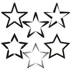 Obraz premium Star shape icon. Rating symbol set. Unique star designs. Vector illustration.