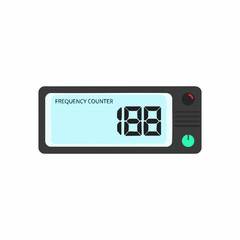 Digital Frequency Counter Display Device Icon Illustration. Vector image