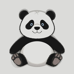 Cute Panda Bear Cartoon Illustration. Vector image