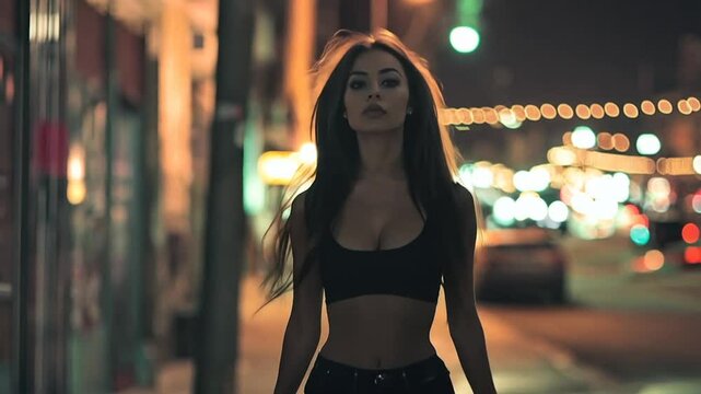 Sexy woman walking on a street