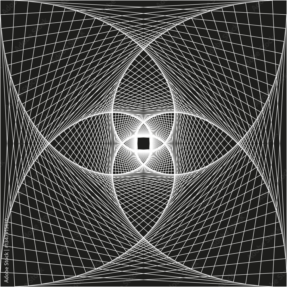 Poster wireframe grid. white geometric pattern. abstract perspective. vector illustration.