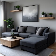 Modern sectional sofa living room interior design (1)