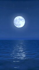 Full moon sky over sea the night