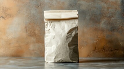 Brown Paper Bag Mockup on a Textured Background