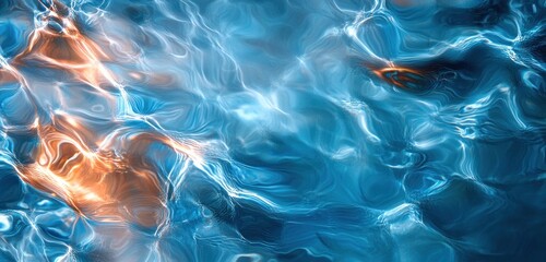 Naklejka premium Abstract Rippled Water Surface with Light Reflections