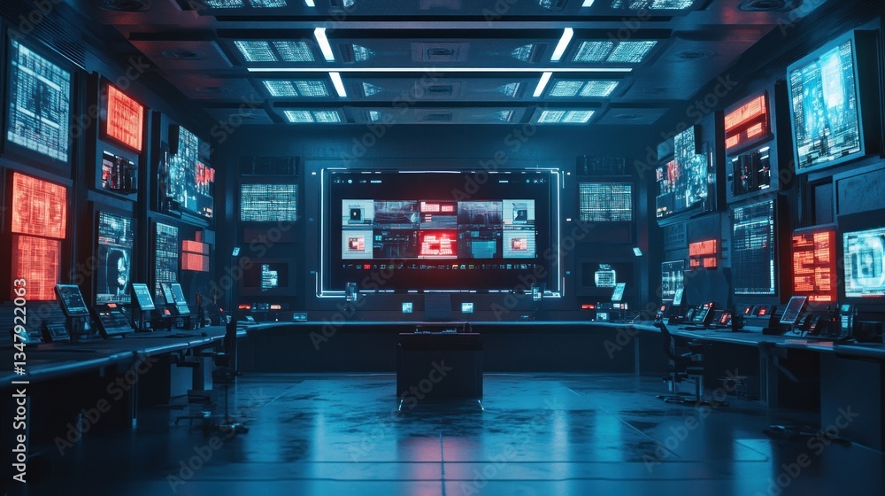 Poster a futuristic live-streaming set with virtual interaction screens