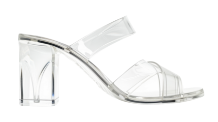 Transparent high heel sandals isolated on transparent background