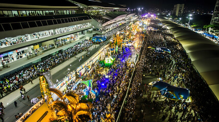 Obraz premium Carnival revelry at night filled with vibrant colors
