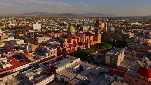 Aerial View of Celaya Mexico - Shot Moves Upwards