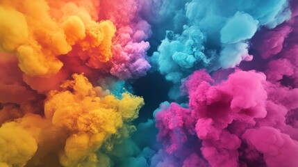 Colorful Smoke Clouds Burst