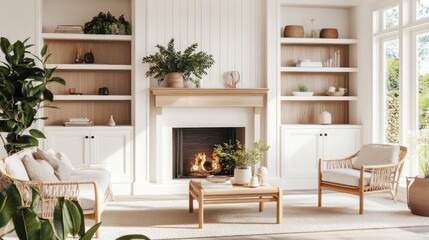 Cozy Living Room with Fireplace