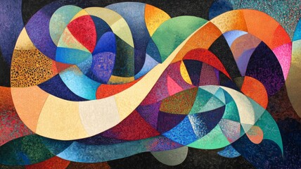 Fototapeta premium Abstract Colorful Swirling Shapes Artistic Painting