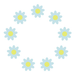 Blue pastel floral round background vector
Vector background with flowers trendy round