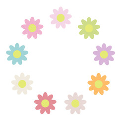 Multicolored floral round background vector
Vector background with multicolored flowers trendy round