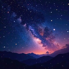 Fototapeta premium Celestial night sky with stars and galaxy background , space, galaxies