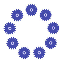 Blue floral trendy 3d round background vector
Vector background with flowers trendy round