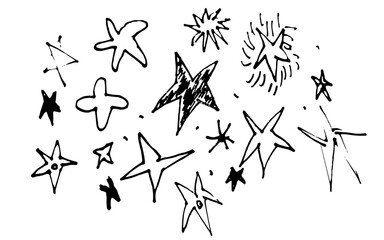 Abstract hand drawn stars outline vector
Children stars hand drawing