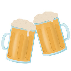 Biergl&auml;ser - ansto&szlig;en - feiern