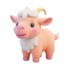 Playful goat illustration in vibrant colors animated scene creative style