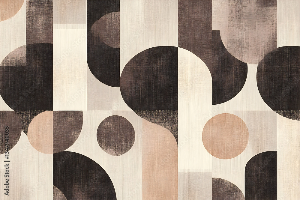 Poster abstract geometric pattern with earthy tones, creating a harmonious and modern design