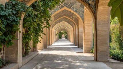 Serene Arched Pathway With Lush Greenery