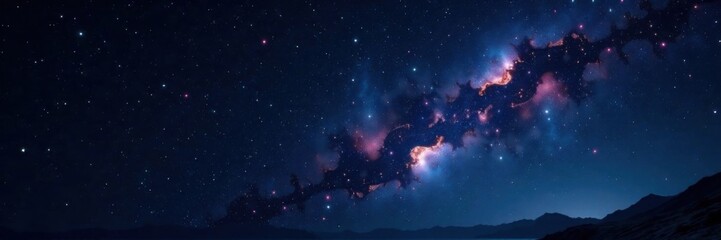 Fototapeta premium Dark celestial scene with twinkling stars against a deep black background , space, stars, celestial