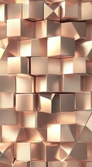 Fototapeta premium Abstract golden cubes wall background