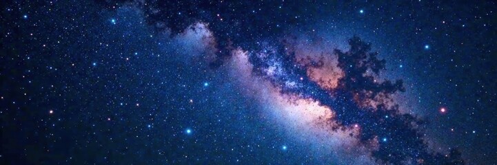 Obraz premium Galaxy night sky with sparkling stars on dark space background, cosmos, stars, glitter