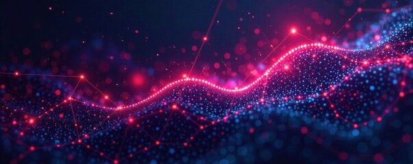 Geometric lines intersecting with abstract particles in a dynamic mesh background, geometric, dynamic, particle