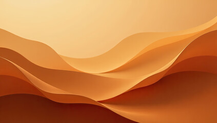 Soft flowing orange curves forming a futuristic and artistic abstract background for digital presentations.