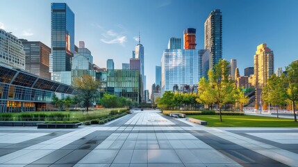 Obraz premium _A_modern_city_square_with_contemporary_buildings_