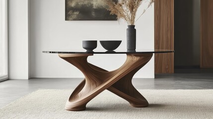 A beautifully designed coffee table with a folding glass top, adding versatility to the space