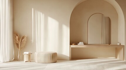 A bright and airy dressing space featuring a  cm dressing table with a touch of playful design