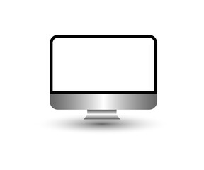 Computer Monitor Mockup LCD Screen Blank Display Vector Isolated 