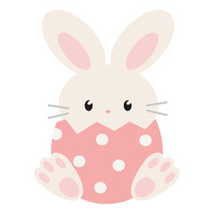 Easter bunny girl vector cartoon illustration