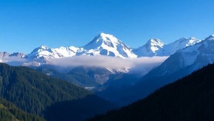 Fototapeta premium Panoramic Snow-Capped Majesty: Chamonix Mont Blanc, France
