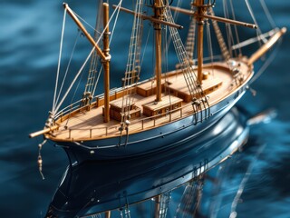 Obraz premium Majestic Wooden Ship Against the Horizon