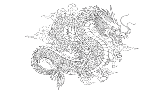 Dragon Line Art Design