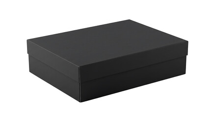 Black cardboard box isolated on white background 